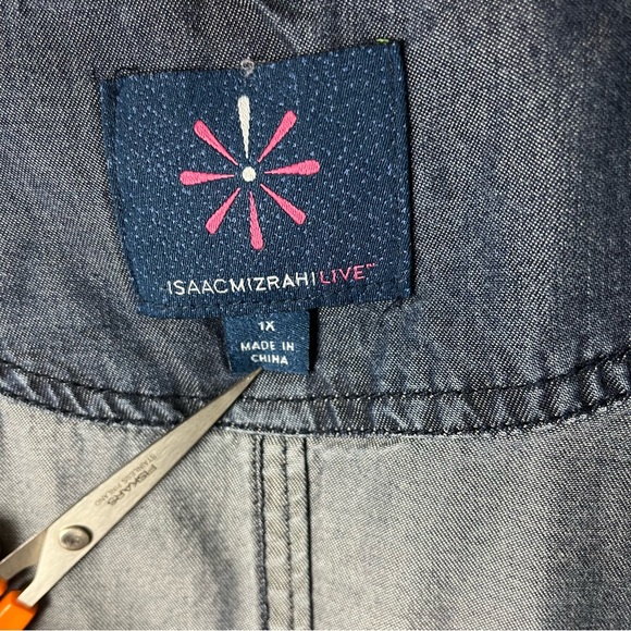 Isaac Mizrahi Blue Utility Jacket - Picture 12 of 12